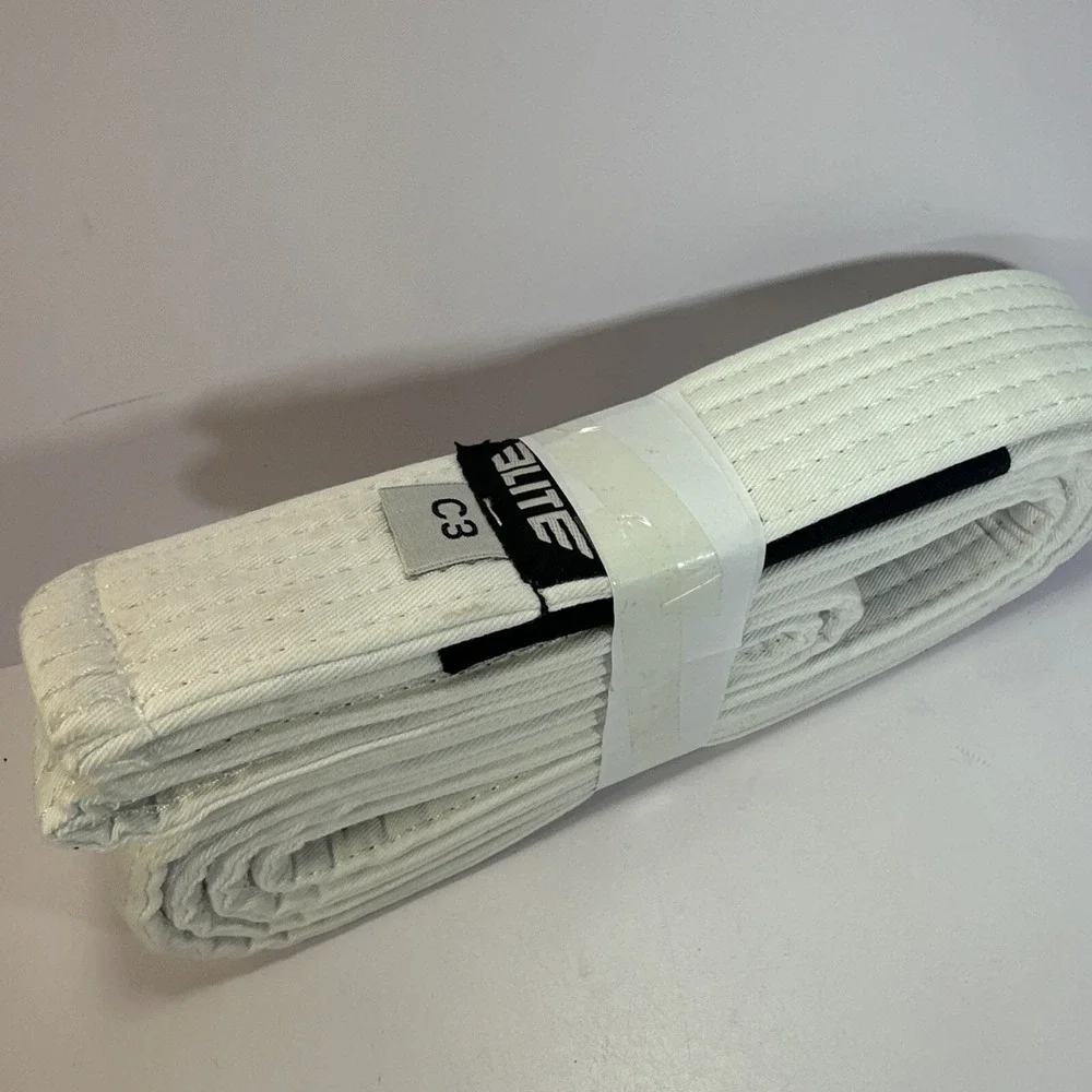 Elite C3 High Quality Cotton Blend‎ White Belt C3✨Karate ✨Jujitsu